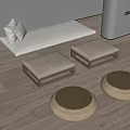 Cushion Fabric Cushion Futon Cushion 3d model