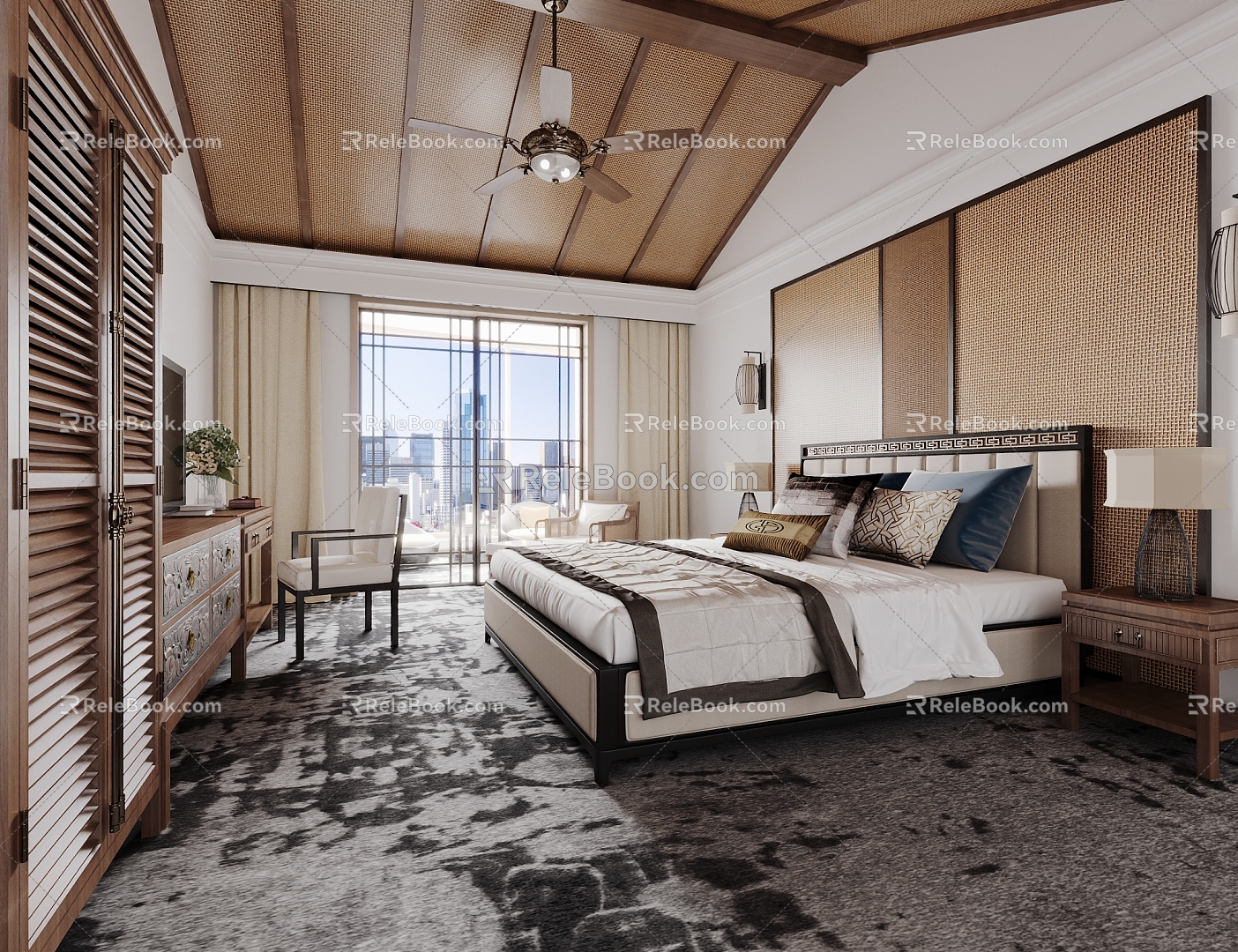 New Chinese Homestay Room 3d model