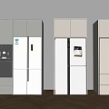 Modern White Smart Refrigerators With Digital Display And Multi Door Design For Kitchen