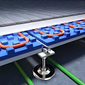 High Quality Underfloor Heating Components Featuring Orange Pipes And Blue Insulation Panels
