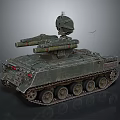 Military Tracked Vehicle With Turret And Weapon System Green Painted Armored Structure 3d model