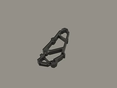 Durable Black Metal Mechanical Part With Frame Structure And Connector Design 3d model