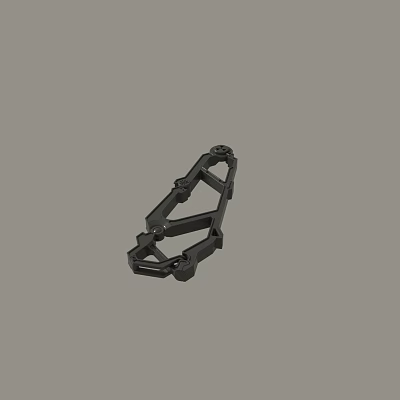 Durable Black Metal Mechanical Part With Frame Structure And Connector Design 3d model