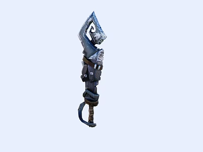 Medieval Ornate Bladed Weapon With Metal Blade Decorative Handle Detailed Design 3d model