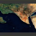 Detailed 3D Terrain Model With Colorful Elevated Landforms And Ocean Regions
