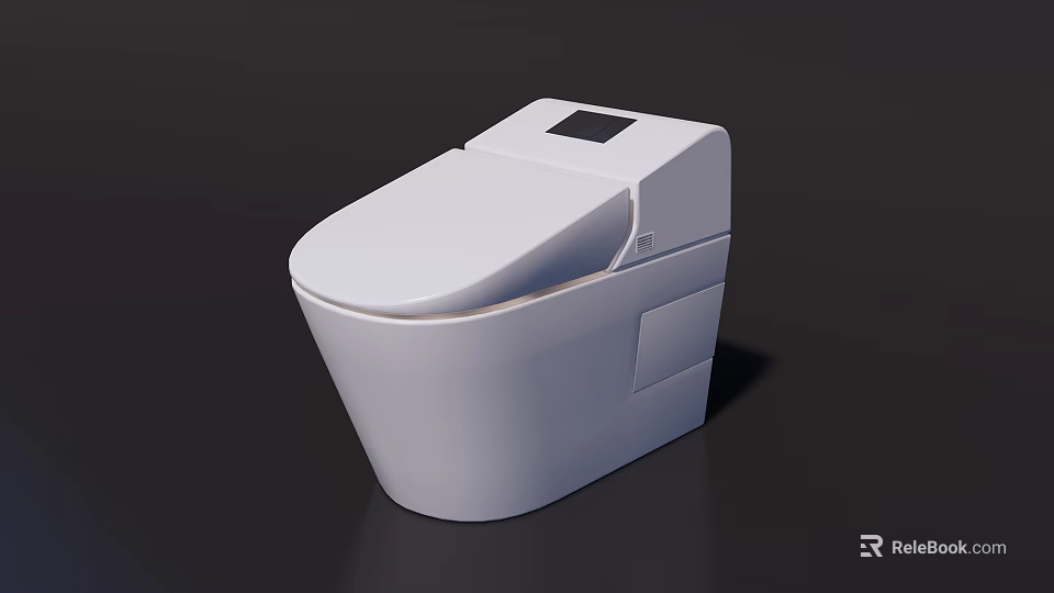 Modern White Smart Toilet With Digital Display And Elegant Sleek Design 3d model 