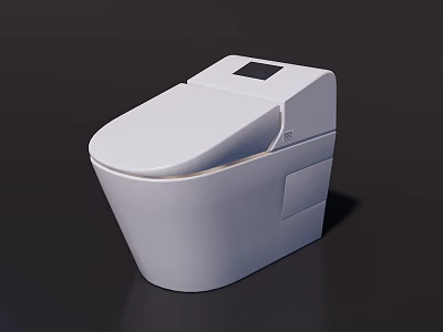Modern White Smart Toilet With Digital Display And Elegant Sleek Design 3d model