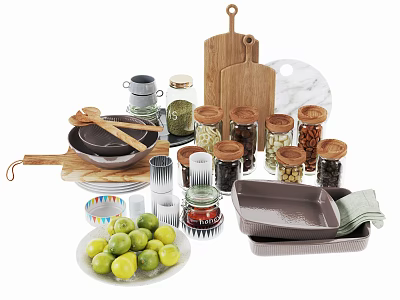 Kitchen supplies combination 3d model