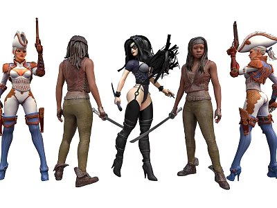 Modern Game Role Game Beauty 3d model Modern Game Role Game Beauty 3d model