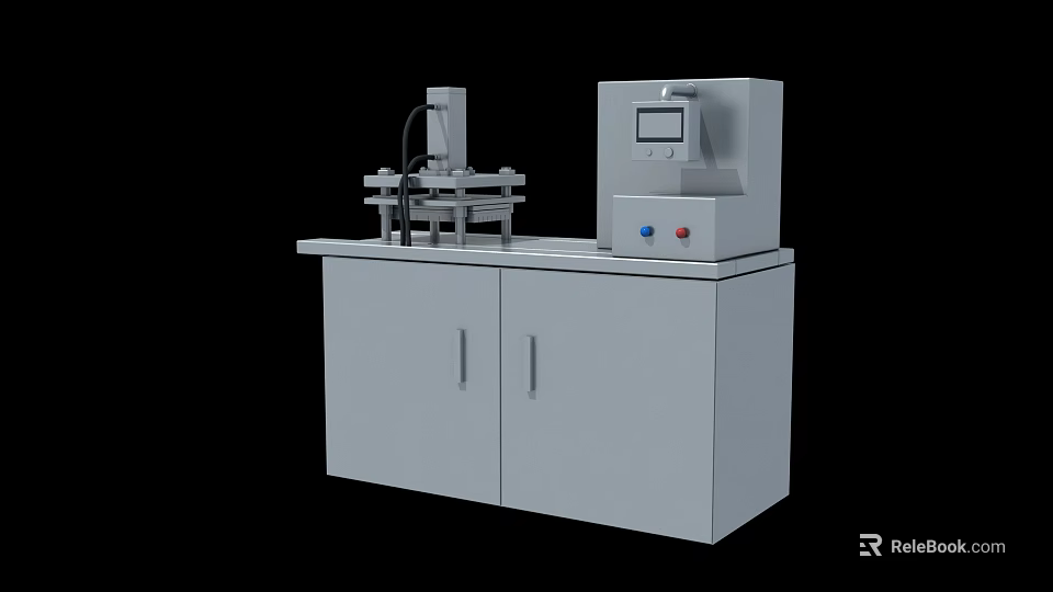 Professional Medical Equipment Workstation With Digital Display Control Panel And Storage Cabinets 3d model 