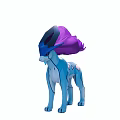 Blue Plush Fantasy Creature Doll With Purple Mane And Horns Design