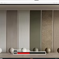 Various Textured Wall Panels Display With Different Material Finishes And Spheres 3d model