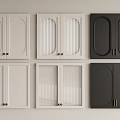 Different Design Wardrobe Doors In White And Black With Various Panel Styles 3d model