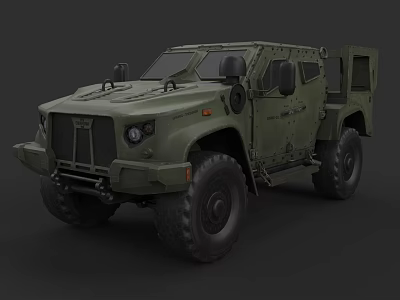 Military Green Armored Off Road Vehicle With Tough Design And Large Tires 3d model