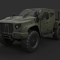 Military Green Armored Off Road Vehicle With Tough Design And Large Tires