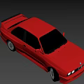 Red Classic Sedan Car With Shiny Exterior Black Windows And Alloy Wheels