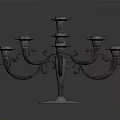 Classic Metal Candelabra With Multiple Decorative Arms And White Base 3d model