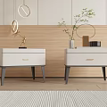 Modern Simple Bedside Table 3d model