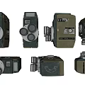 Vintage Entertainment Electronics Collection Featuring Old Cameras Multiple Retro Models 3d model