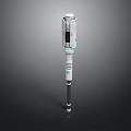 Futuristic Weapon With Metallic Body Blue Glowing Accents And Sleek Long Staff Design