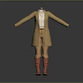 Woman Wearing Beige Trench Coat White Shirt Brown Pants And Red Boots