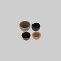 Set of Handmade Wooden Bowls Featuring Varied Wood Colors And Shapes
