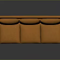 Modern Orange Leather Three Seater Sofa With Metal Legs Stylish Design