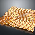 Golden Wavy Diamond Pattern Stylish Decorative Household Item for Home Use