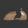 Copper Colored Vintage Motorcycle With Sleek Design And Dark Background Reflection