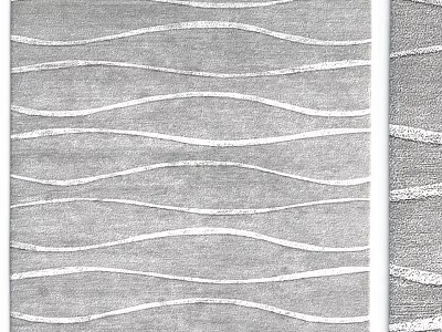 Square Area Rug With Gray And White Wavy Pattern For Home Decor Use 3d model