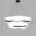 Modern Multi Layered White Chandelier With Circular Design And Soft Lighting 3d model