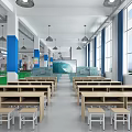 School Fitter Training Zone Featuring Green Floor Workbenches Blue Pillars And Equipment