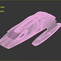 Sleek Modern Silver Aerodynamic Concept Car Body Design Elements With Black Window 3d model