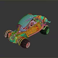 Colorful Futuristic Concept Car With Unique Design And Large Off Road Wheels