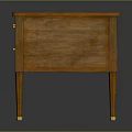 Vintage Wooden Writing Desk with Red Leather Desktop and Gold Decorative Handles
