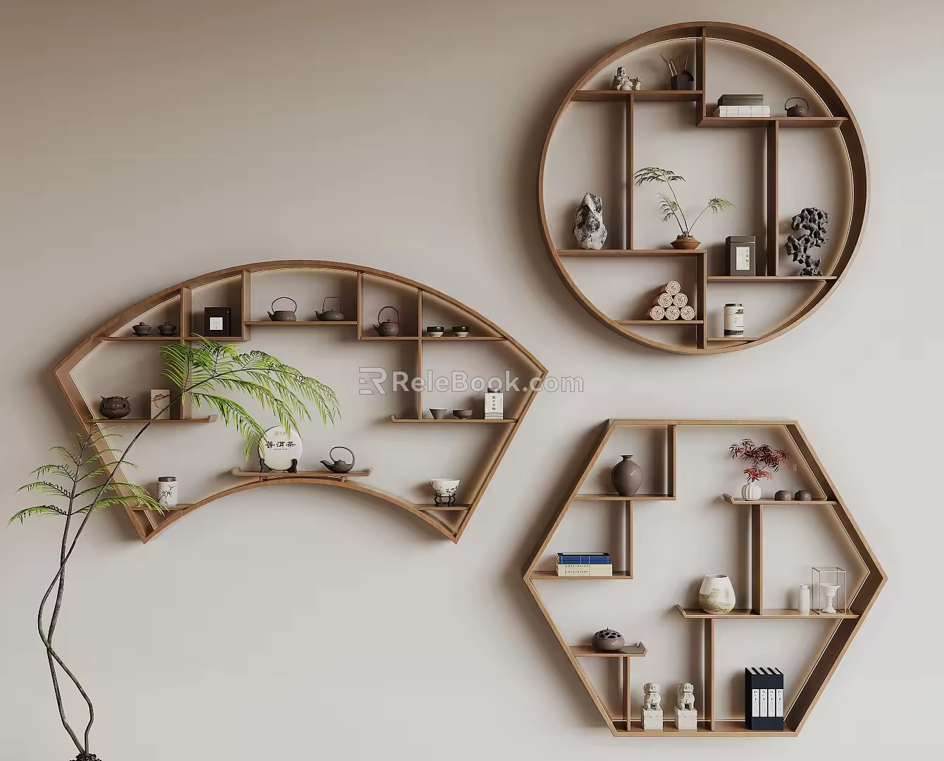 New Chinese Storage Rack Tea Rack 3d model