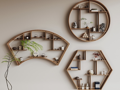 New Chinese Storage Rack Tea Rack 3d model