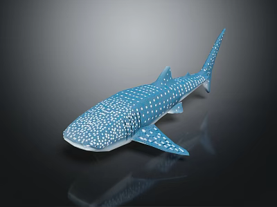 Artistic Blue Whale Shark Sculpture With White Spots And Lifelike Design Details 3d model
