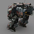 Smart Red Gray Armored Machine With Heavy Duty Mechanical Joints And Structure 3d model