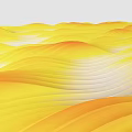 Abstract Yellow Wavy Pattern Design With Smooth Curves And Gradient Tones 3d model