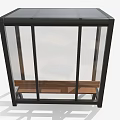 Modern Bus Stop Exterior With Black Roof Transparent Glass And Wooden Bench