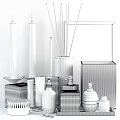 Stylish Modern Bathroom Accessories With Candles Diffusers Soap Dispensers And Brushes