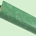 Green Wallet With Cracked Texture Round Decorative Clasp Open State Light Colored Lining 3d model