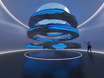 art space art installation meichen stone energy stone meichen art museum multimedia exhibition hall 3d model