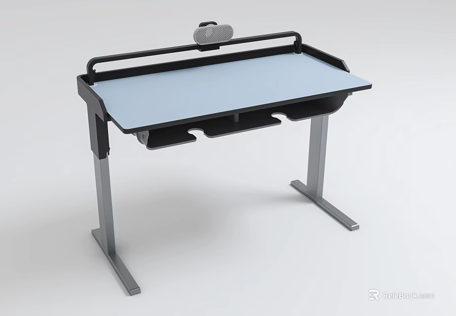 Laboratory Workbench Design Featuring Metal Frame And Functional Storage Compartments 3d model