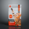 Premium Cat Food Bag With Chicken Recipe And Paw Print Featuring Raised Paw Cat