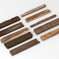 Rustic Wooden Planks With Various Textures And Natural Wood Tones Arranged On White Background