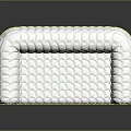 White Diamond Pattern Multi Seater Sofa With Knitted Fabric And Wooden Legs