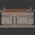 Ancient Style Stone Building With Tiled Roof Columns And Decorative Details