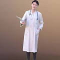 Professional Woman in White Doctor Coat with Stethoscope Holding Medical Folder